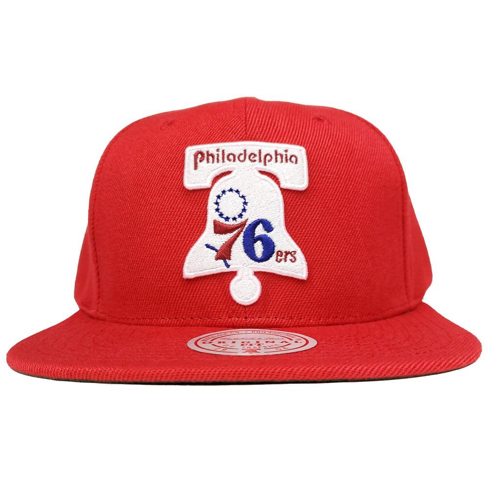 Philadelphia 76ers Mitchell & Ness Snapback Cap‎ Hat 3D Logo Red NWT